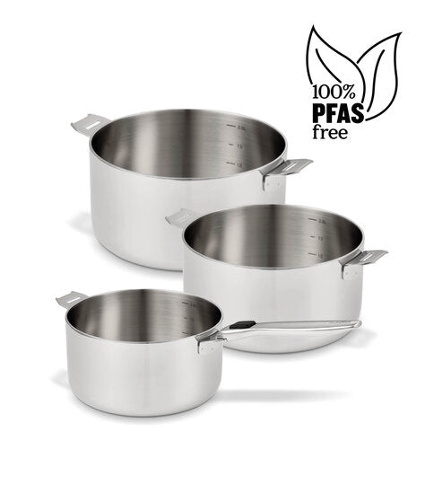 Evolution 3 pcs saucepan set with handle